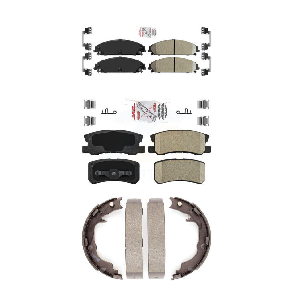 Front Rear Ceramic Disc Brake Pads And Parking Shoes Kit For Dodge Caliber KNN-100458
