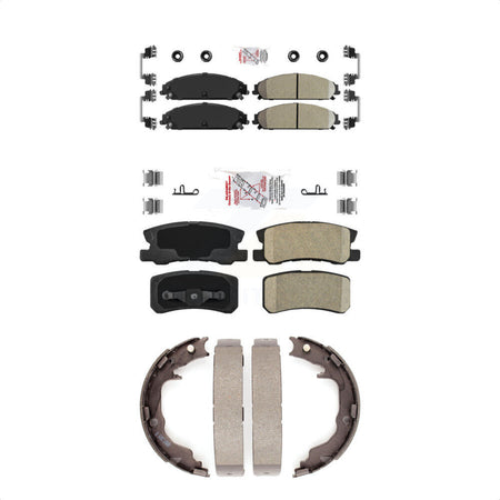 Front Rear Ceramic Disc Brake Pads And Parking Shoes Kit For Dodge Caliber KNN-100459