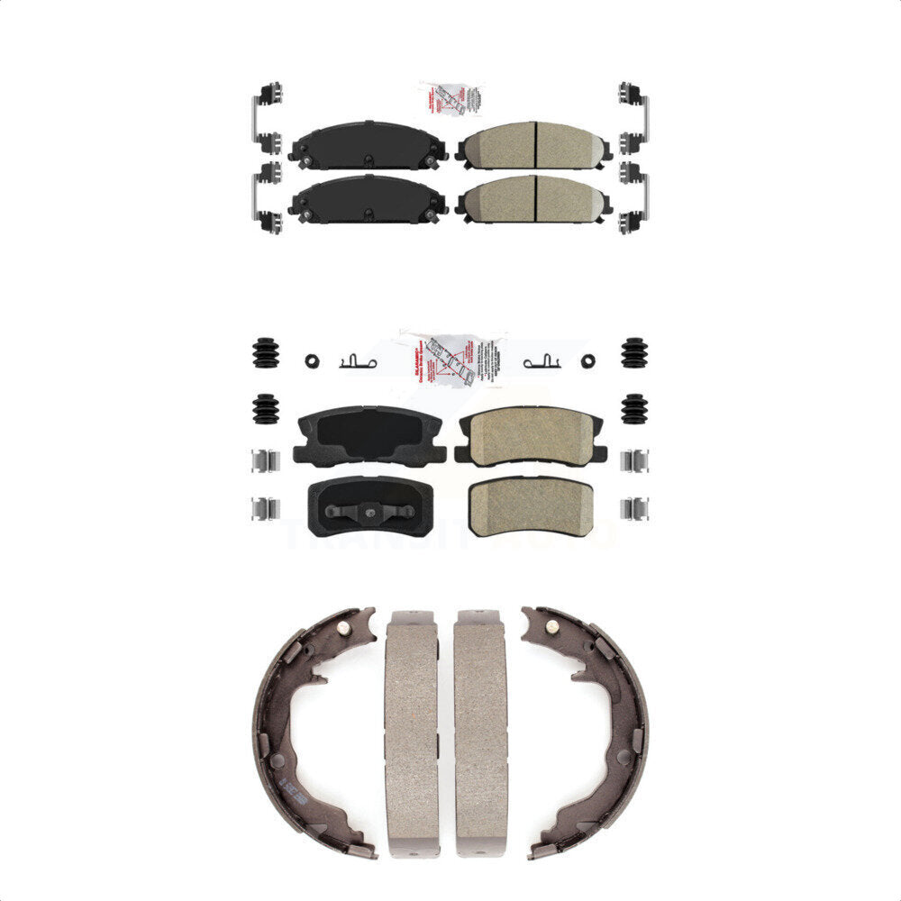 Front Rear Ceramic Disc Brake Pads And Parking Shoes Kit For Dodge Caliber KNN-100460