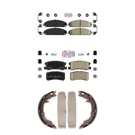 Front Rear Ceramic Disc Brake Pads And Parking Shoes Kit For Dodge Caliber KNN-100461