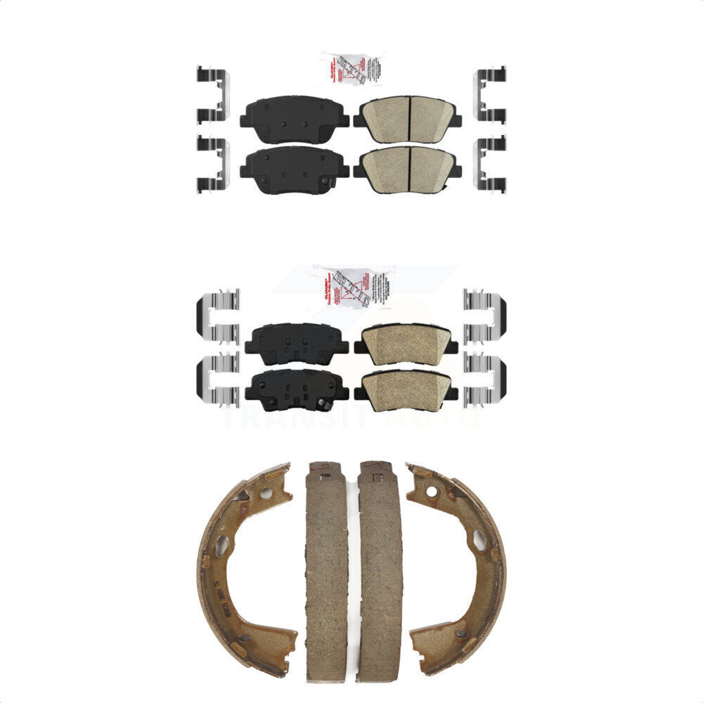 Front Rear Ceramic Disc Brake Pads And Parking Shoes Kit For Kia Optima KNN-100470