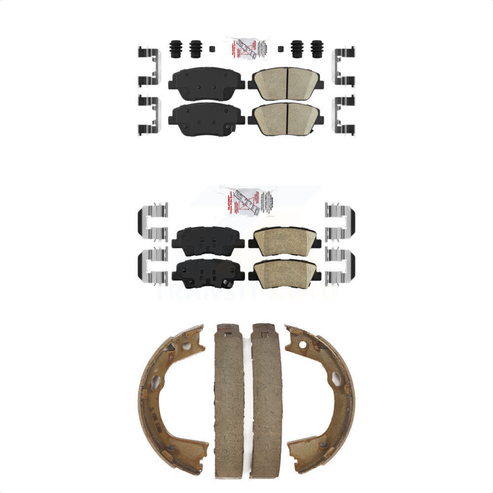Front Rear Ceramic Disc Brake Pads And Parking Shoes Kit For Kia Optima KNN-100471