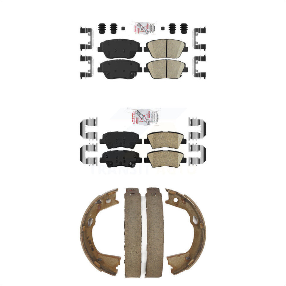 Front Rear Ceramic Disc Brake Pads And Parking Shoes Kit For Kia Optima KNN-100471