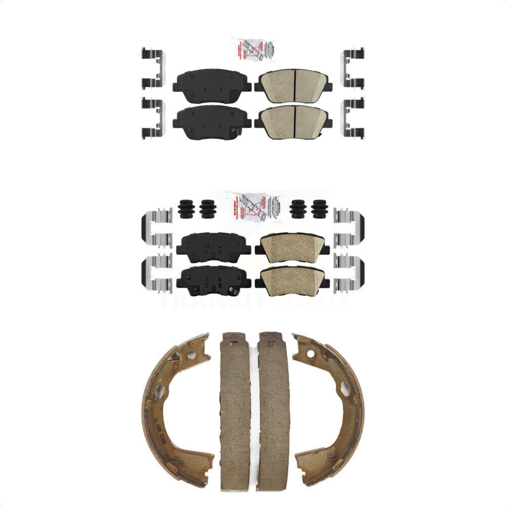 Front Rear Ceramic Disc Brake Pads And Parking Shoes Kit For Kia Optima KNN-100472