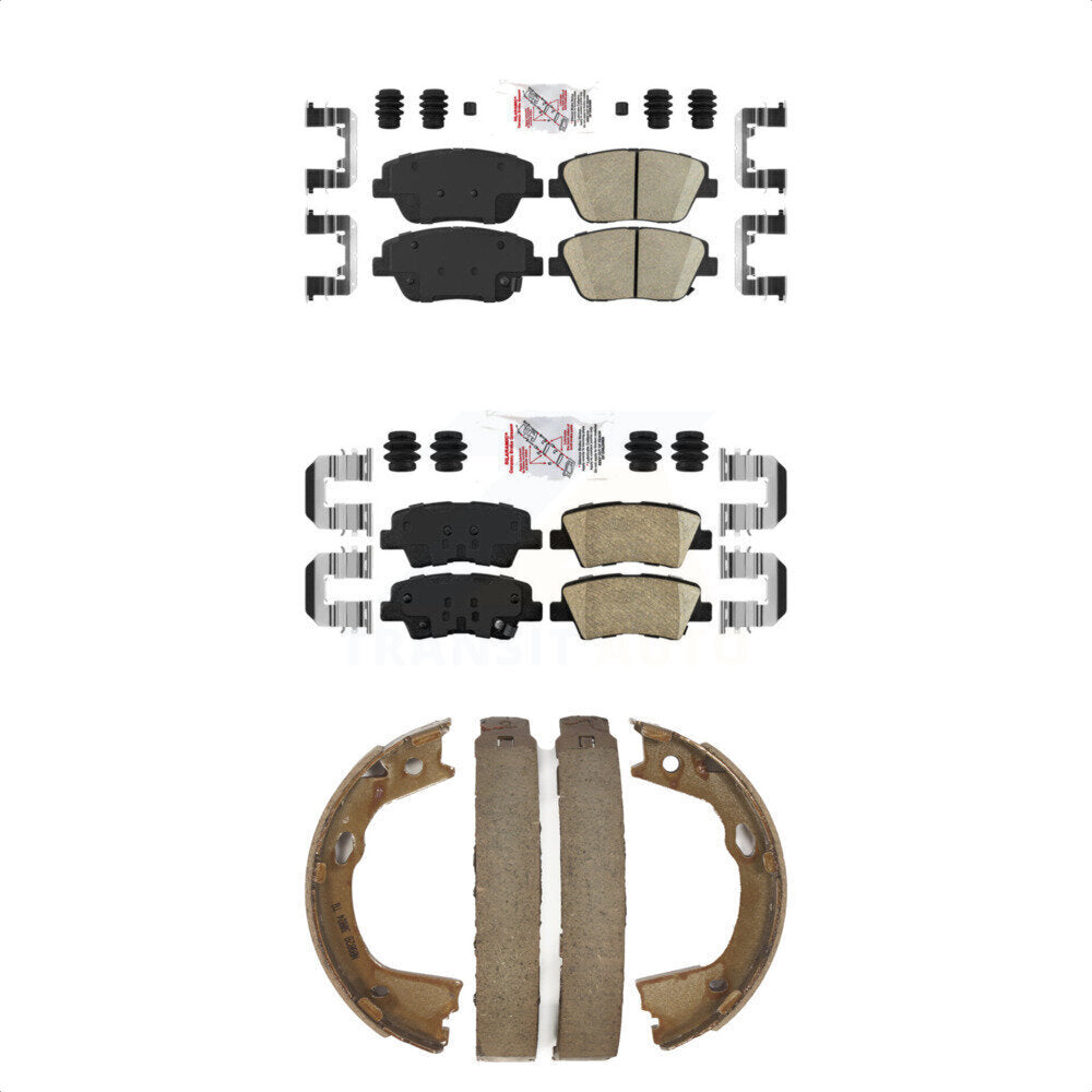 Front Rear Ceramic Disc Brake Pads And Parking Shoes Kit For Kia Optima KNN-100473