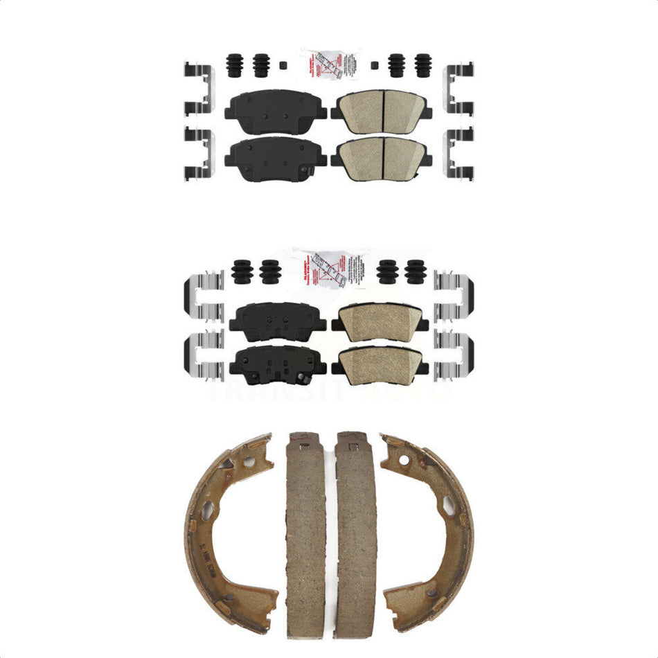 Front Rear Ceramic Disc Brake Pads And Parking Shoes Kit For Kia Optima KNN-100473