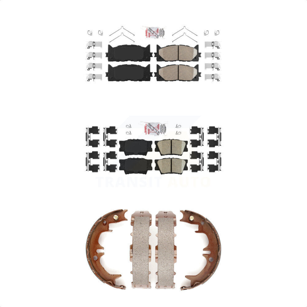 Front Rear Ceramic Disc Brake Pads And Parking Shoes Kit For Toyota Camry KNN-100479