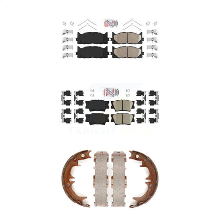 Front Rear Ceramic Disc Brake Pads And Parking Shoes Kit For Toyota Camry KNN-100479