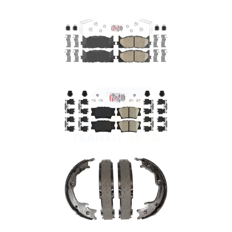 Front Rear Ceramic Disc Brake Pads And Parking Shoes Kit For Toyota Camry KNN-100480
