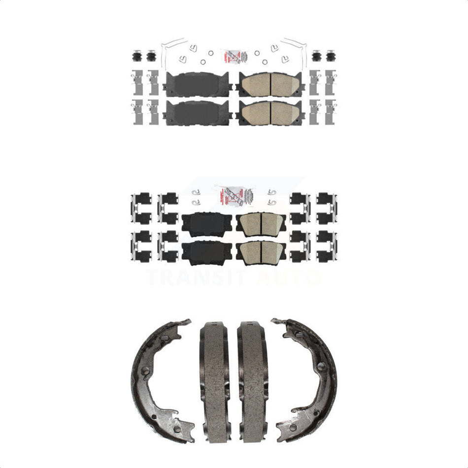 Front Rear Ceramic Disc Brake Pads And Parking Shoes Kit For Toyota Camry KNN-100482