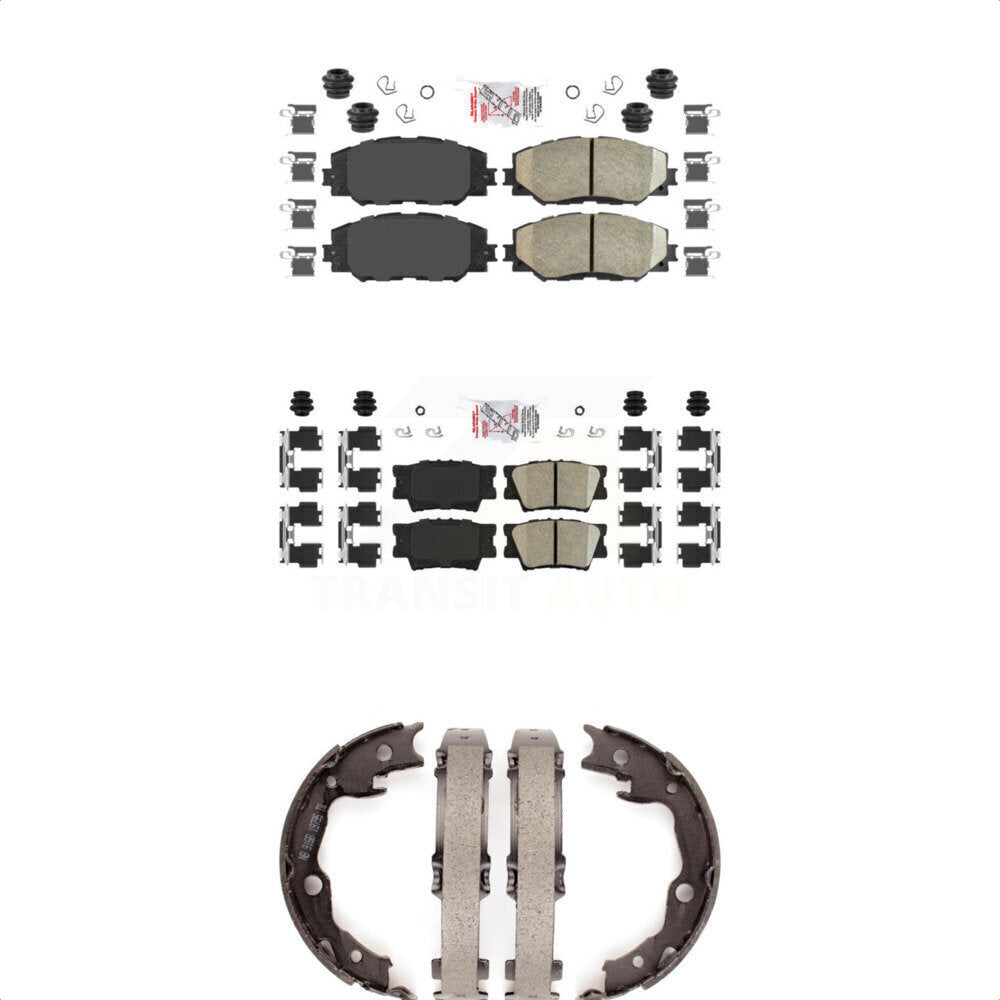 Front Rear Ceramic Disc Brake Pads And Parking Shoes Kit For Toyota RAV4 Lexus KNN-100484