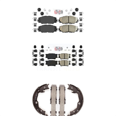 Front Rear Ceramic Disc Brake Pads And Parking Shoes Kit For Toyota RAV4 Lexus KNN-100484