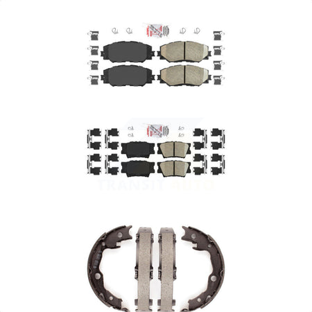 Front Rear Ceramic Disc Brake Pads And Parking Shoes Kit For Toyota RAV4 Lexus KNN-100487