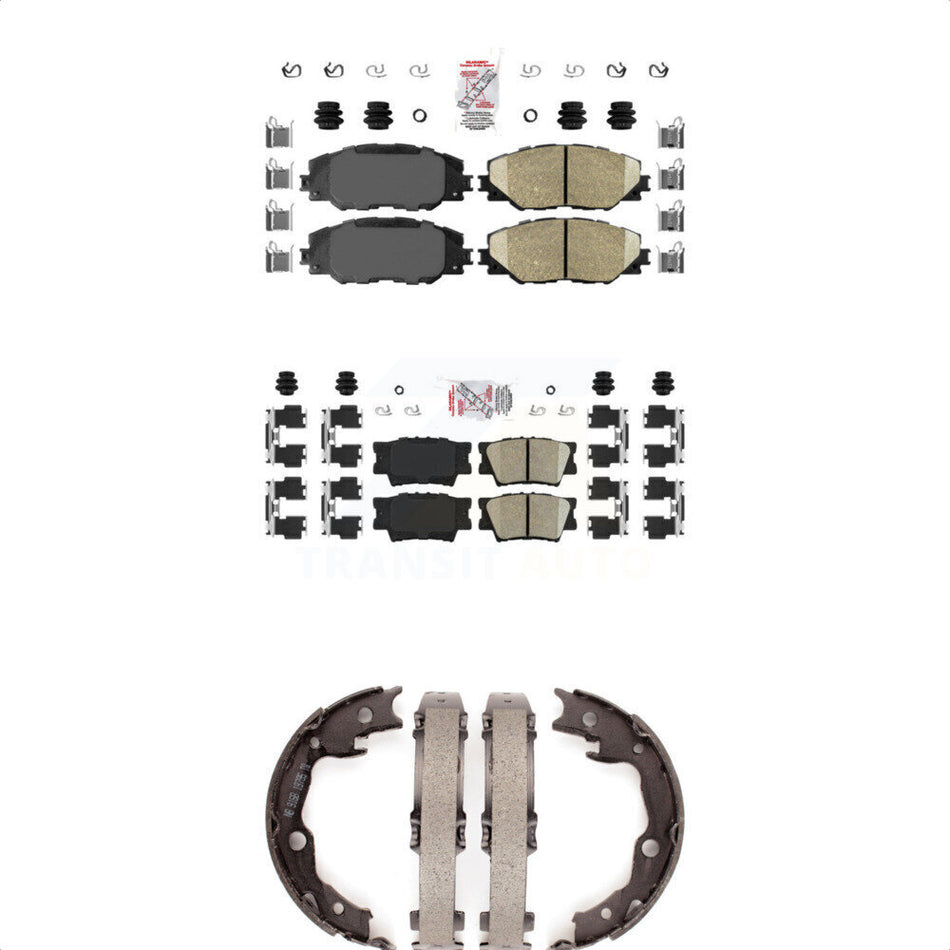 Front Rear Ceramic Disc Brake Pads And Parking Shoes Kit For Toyota RAV4 Vibe KNN-100488