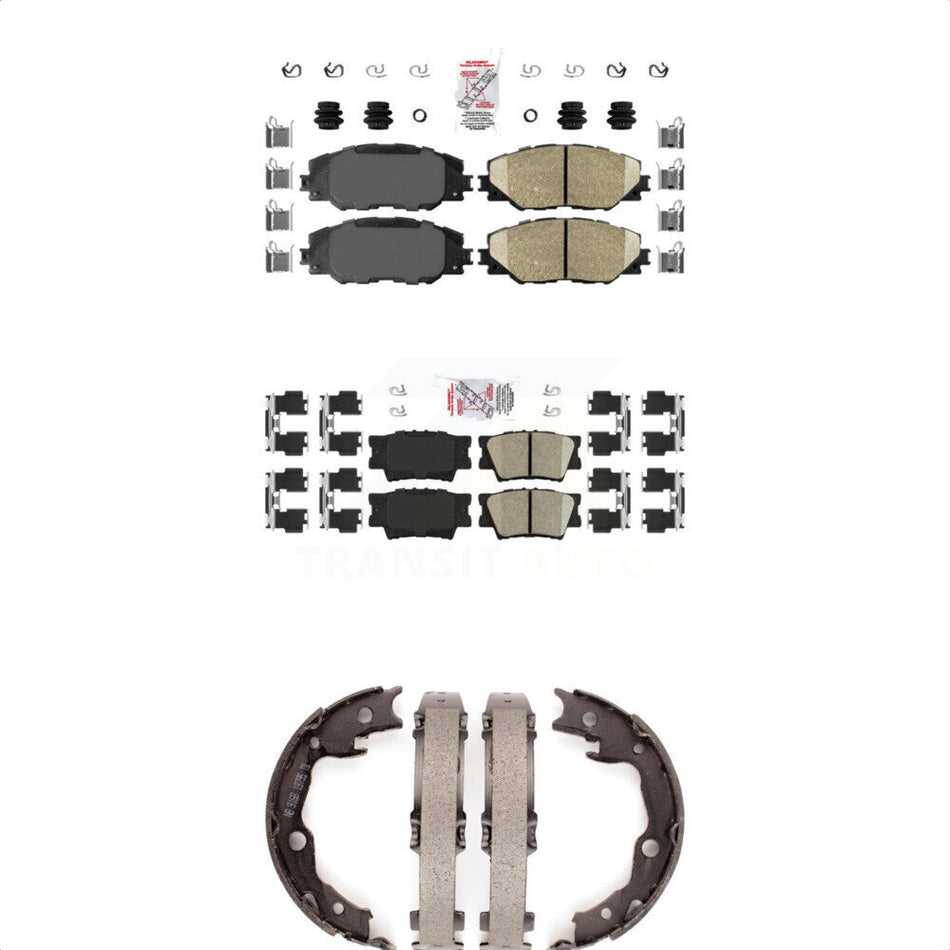 Front Rear Ceramic Disc Brake Pads And Parking Shoes Kit For Toyota RAV4 Vibe KNN-100490