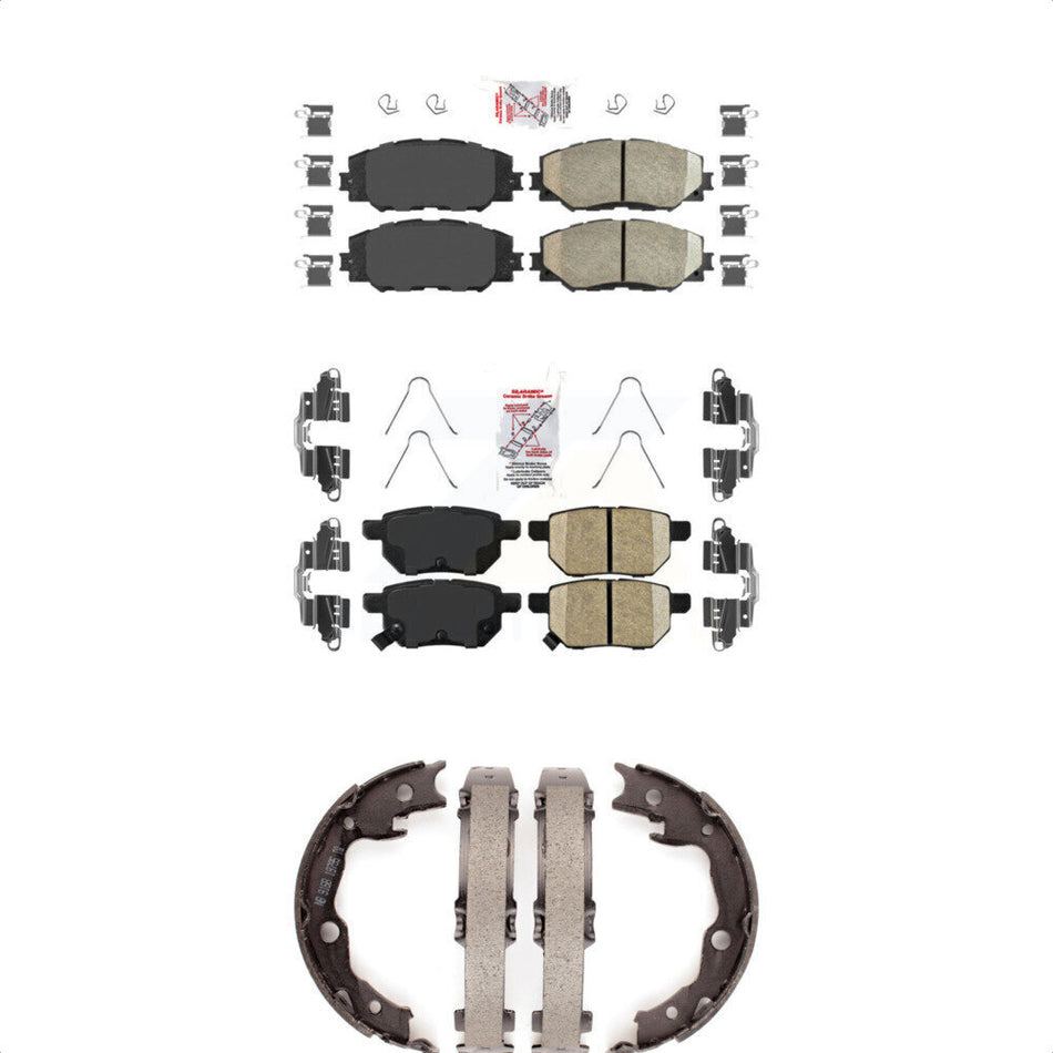 Front Rear Ceramic Disc Brake Pads And Parking Shoes Kit For Toyota Matrix KNN-100493
