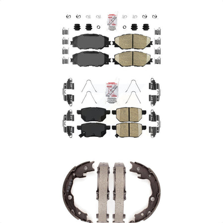 Front Rear Ceramic Disc Brake Pads And Parking Shoes Kit For Toyota Matrix KNN-100494