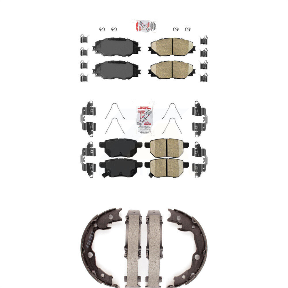 Front Rear Ceramic Disc Brake Pads And Parking Shoes Kit For Toyota Matrix KNN-100495