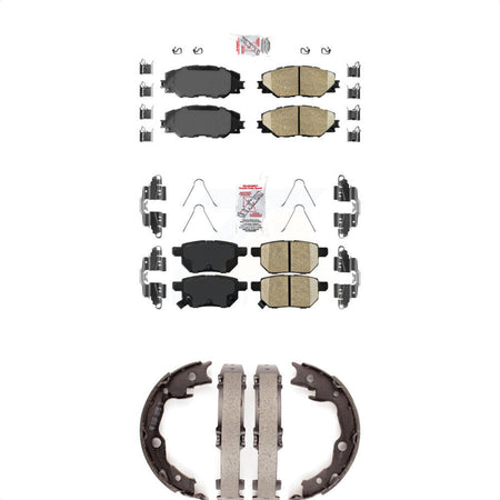 Front Rear Ceramic Disc Brake Pads And Parking Shoes Kit For Toyota Matrix KNN-100495