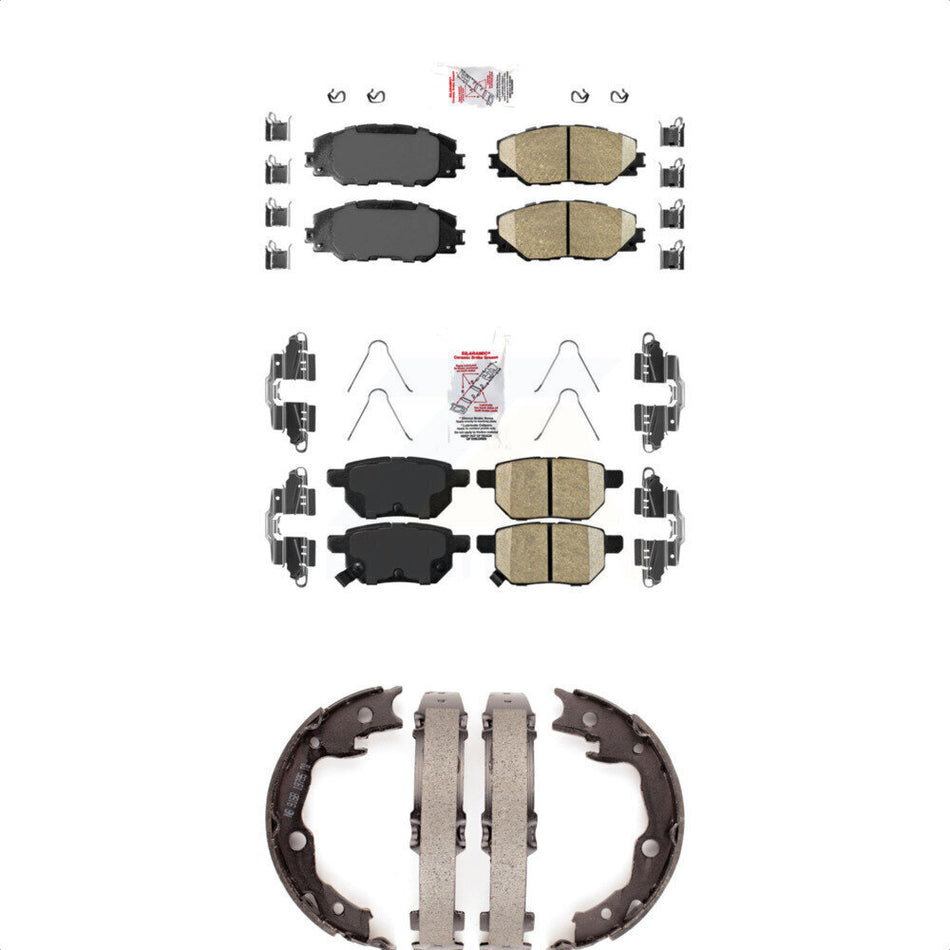 Front Rear Ceramic Disc Brake Pads And Parking Shoes Kit For Toyota Matrix KNN-100495