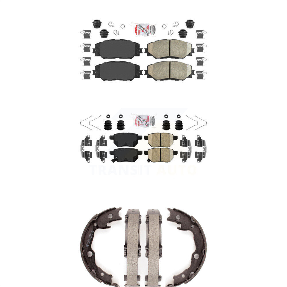 Front Rear Ceramic Disc Brake Pads And Parking Shoes Kit For Toyota Matrix KNN-100496