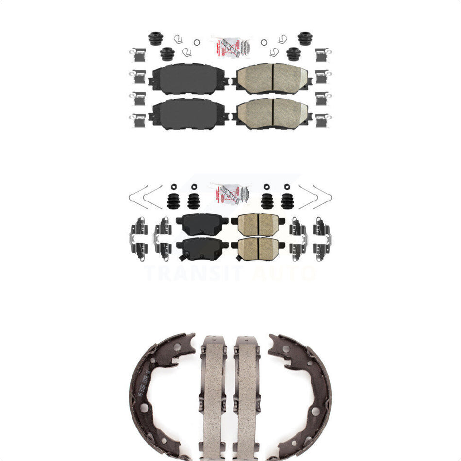 Front Rear Ceramic Disc Brake Pads And Parking Shoes Kit For Toyota Matrix KNN-100496
