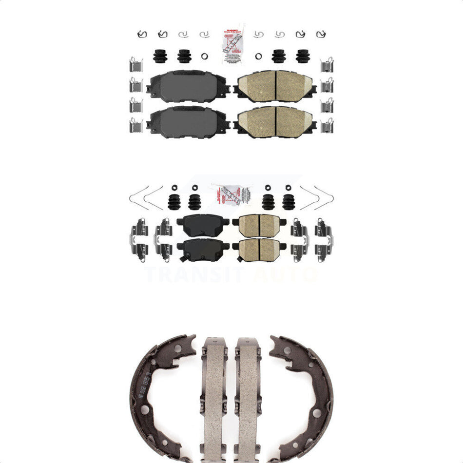 Front Rear Ceramic Disc Brake Pads And Parking Shoes Kit For Toyota Matrix KNN-100498