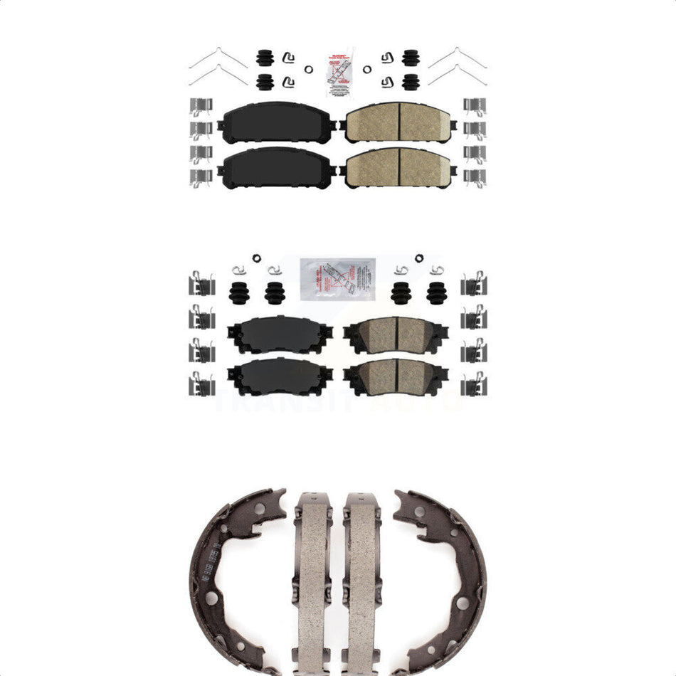 Front Rear Ceramic Disc Brake Pads And Parking Shoes Kit For Toyota Camry TRD KNN-100508