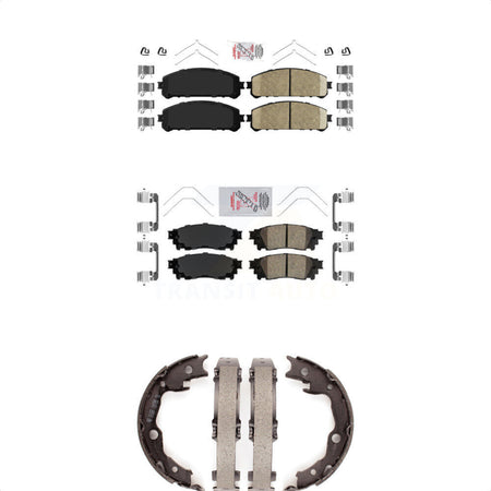 Front Rear Ceramic Disc Brake Pads And Parking Shoes Kit For Toyota Camry TRD KNN-100511