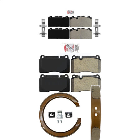 Front Rear Semi-Metallic Disc Brake Pads And Parking Shoes Kit For KNN-100514