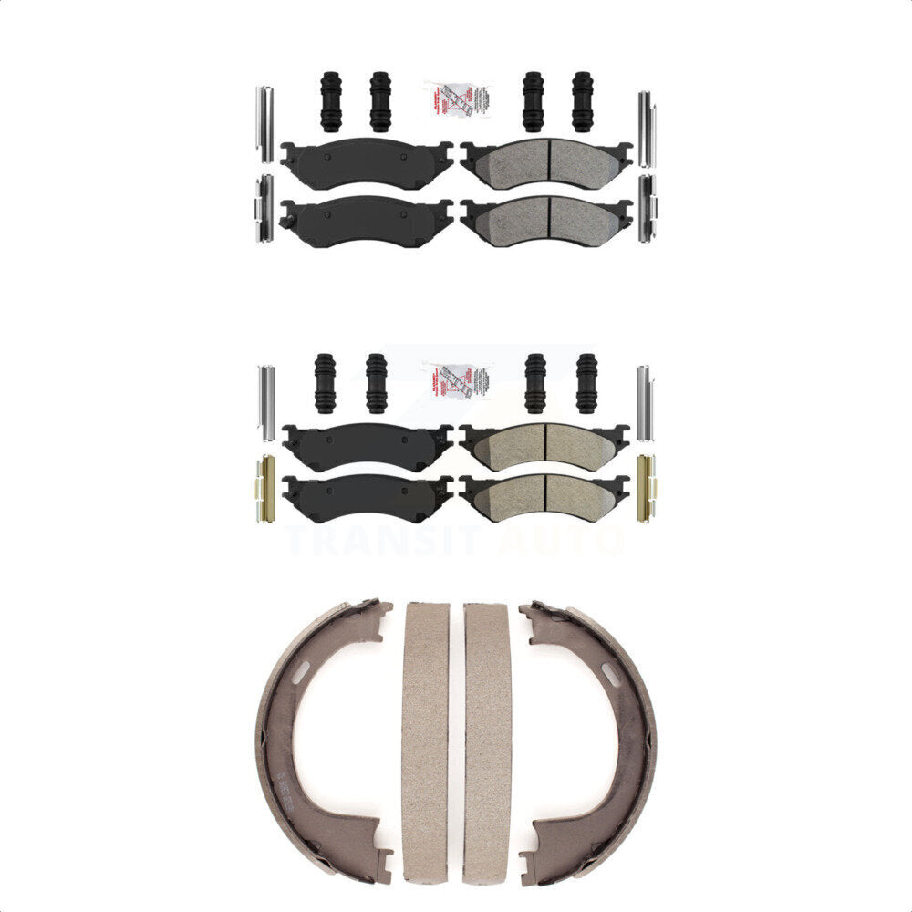 Front Rear Semi-Metallic Disc Brake Pads And Parking Shoes Kit For KNN-100522