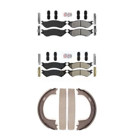 Front Rear Semi-Metallic Disc Brake Pads And Parking Shoes Kit For KNN-100522