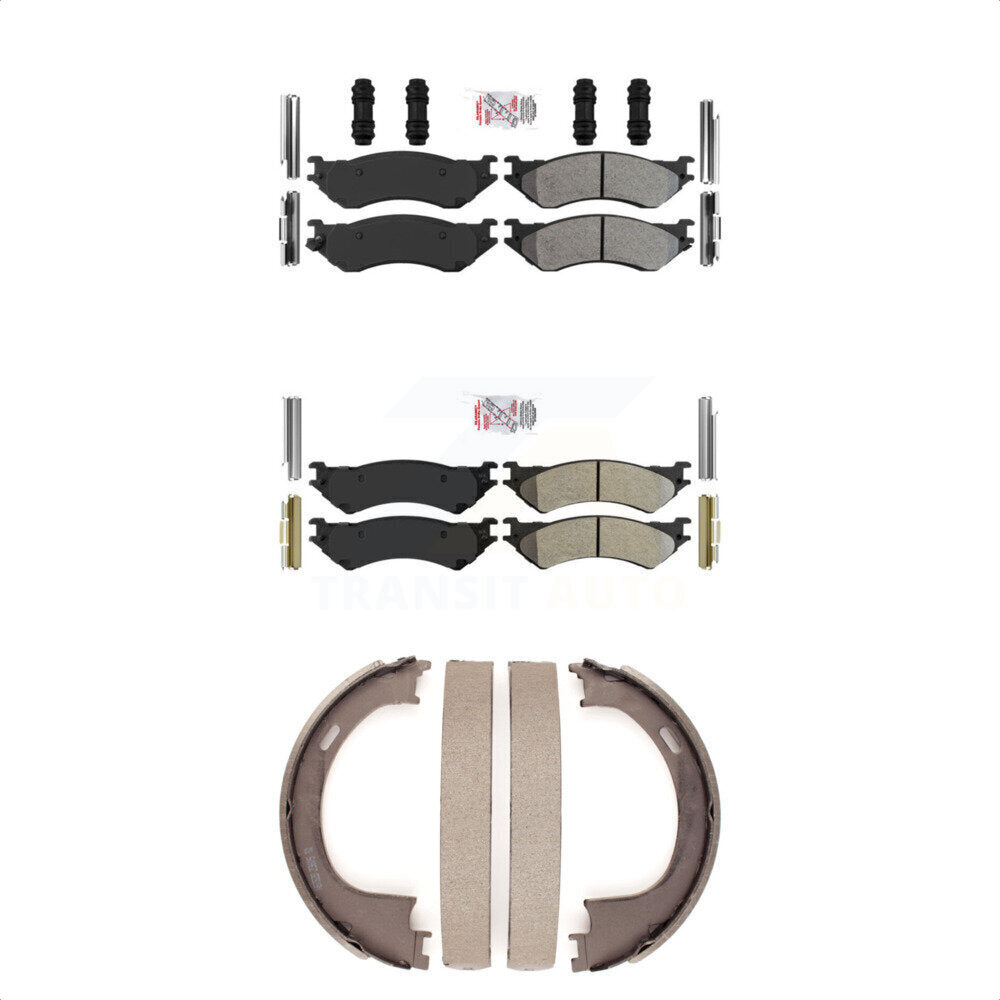 Front Rear Semi-Metallic Disc Brake Pads And Parking Shoes Kit For KNN-100524