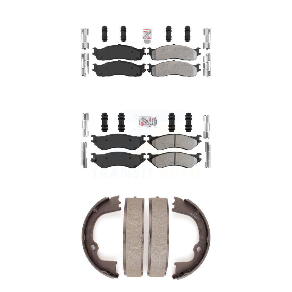 Front Rear Semi-Metallic Disc Brake Pads And Parking Shoes Kit For KNN-100543