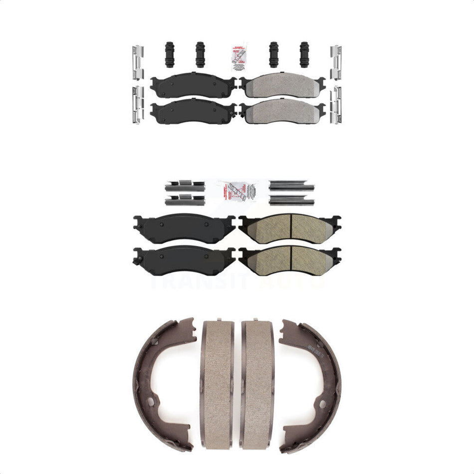 Front Rear Semi-Metallic Disc Brake Pads And Parking Shoes Kit For KNN-100549