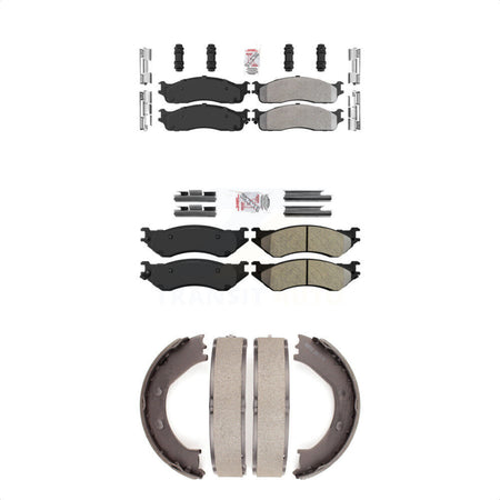 Front Rear Semi-Metallic Disc Brake Pads And Parking Shoes Kit For KNN-100561
