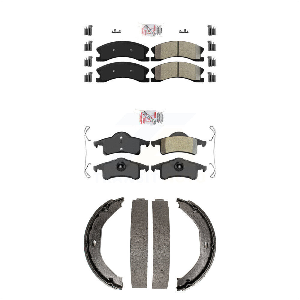 Front Rear Semi-Metallic Disc Brake Pads And Parking Shoes Kit For KNN-100562