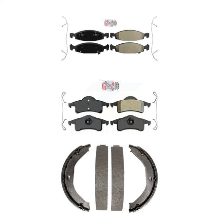 Front Rear Semi-Metallic Disc Brake Pads And Parking Shoes Kit For KNN-100563