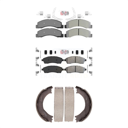 Front Rear Semi-Metallic Disc Brake Pads And Parking Shoes Kit For Ford F-350 KNN-100568