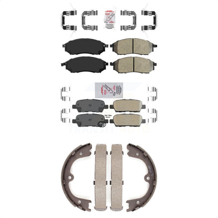 Front Semi-Metallic Rear Ceramic Disc Brake Pads And Parking Shoes Kit For KNN-100572
