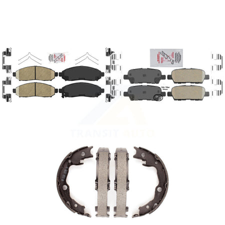 Front Rear Ceramic Disc Brake Pads And Parking Shoes Kit For Nissan LEAF KNN-100575