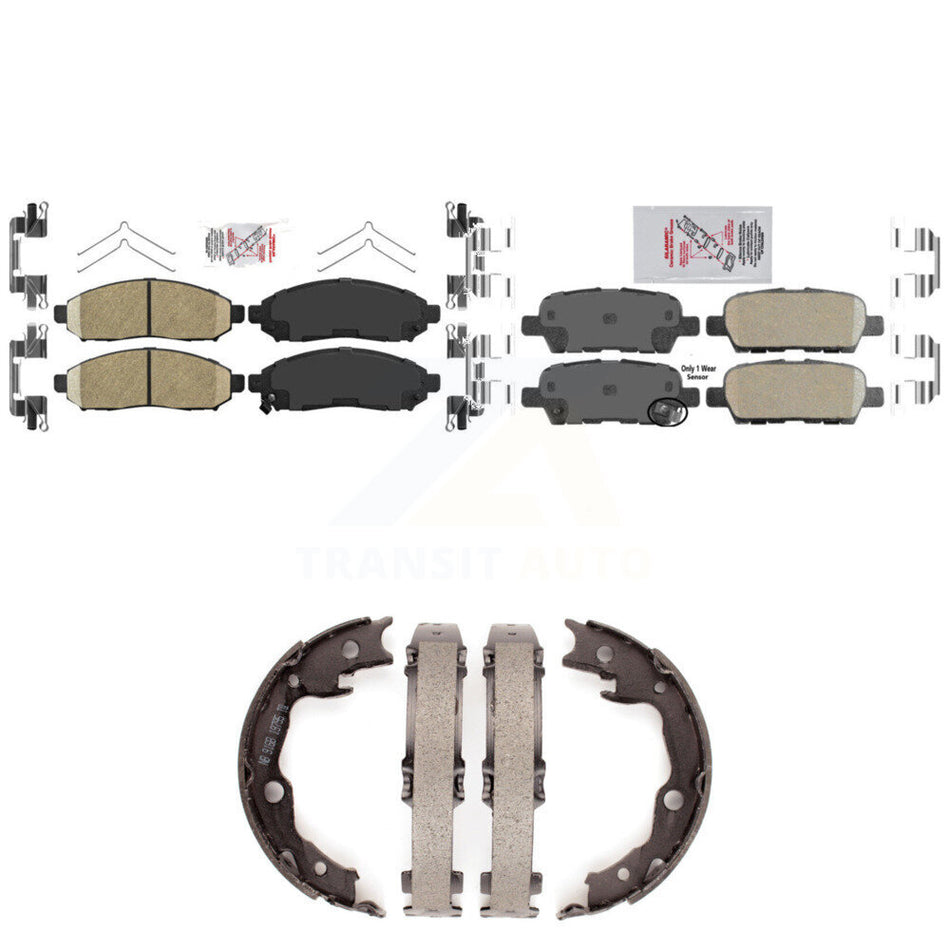 Front Rear Ceramic Disc Brake Pads And Parking Shoes Kit For Nissan LEAF KNN-100575