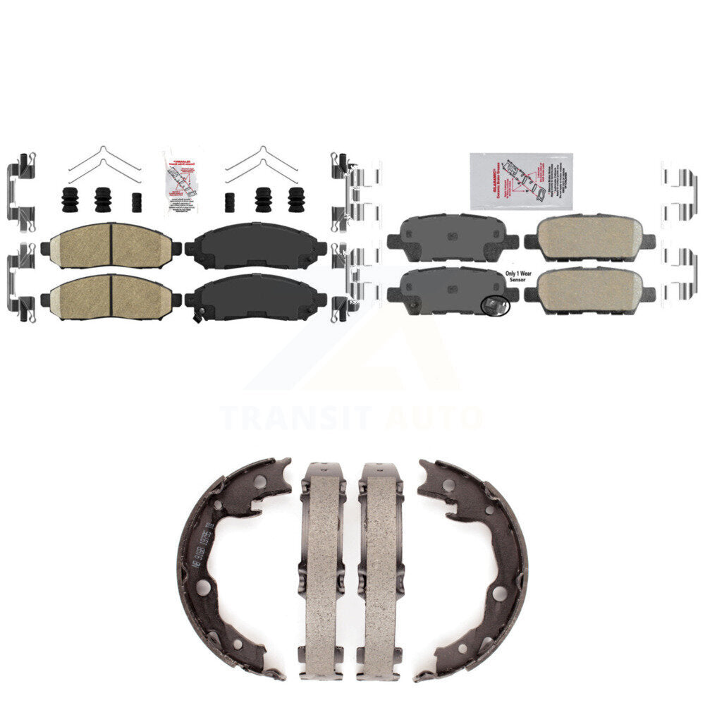 Front Rear Ceramic Disc Brake Pads And Parking Shoes Kit For Nissan LEAF KNN-100576