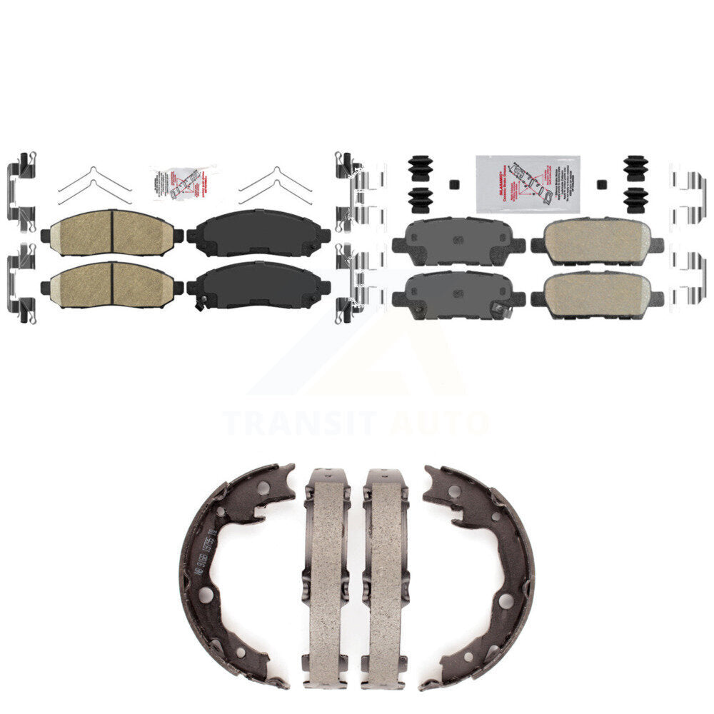 Front Rear Ceramic Disc Brake Pads And Parking Shoes Kit For Nissan LEAF KNN-100577