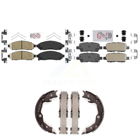 Front Rear Ceramic Disc Brake Pads And Parking Shoes Kit For Nissan LEAF KNN-100577
