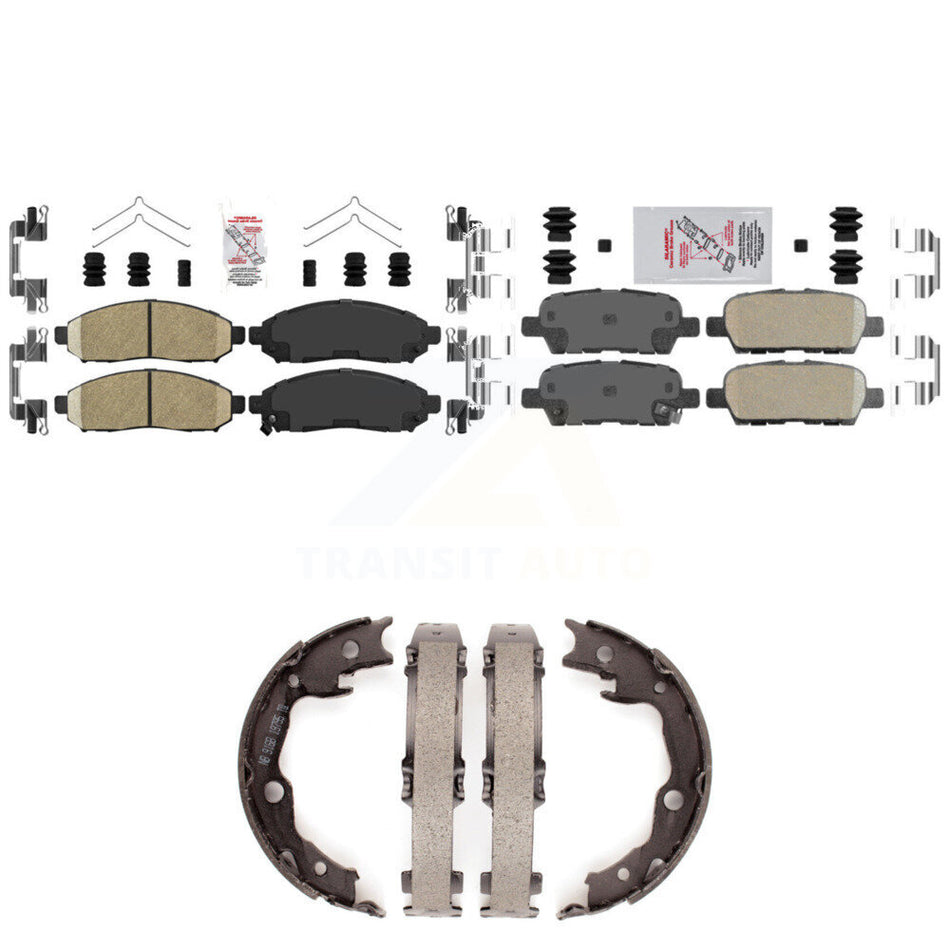 Front Rear Ceramic Disc Brake Pads And Parking Shoes Kit For Nissan LEAF KNN-100578