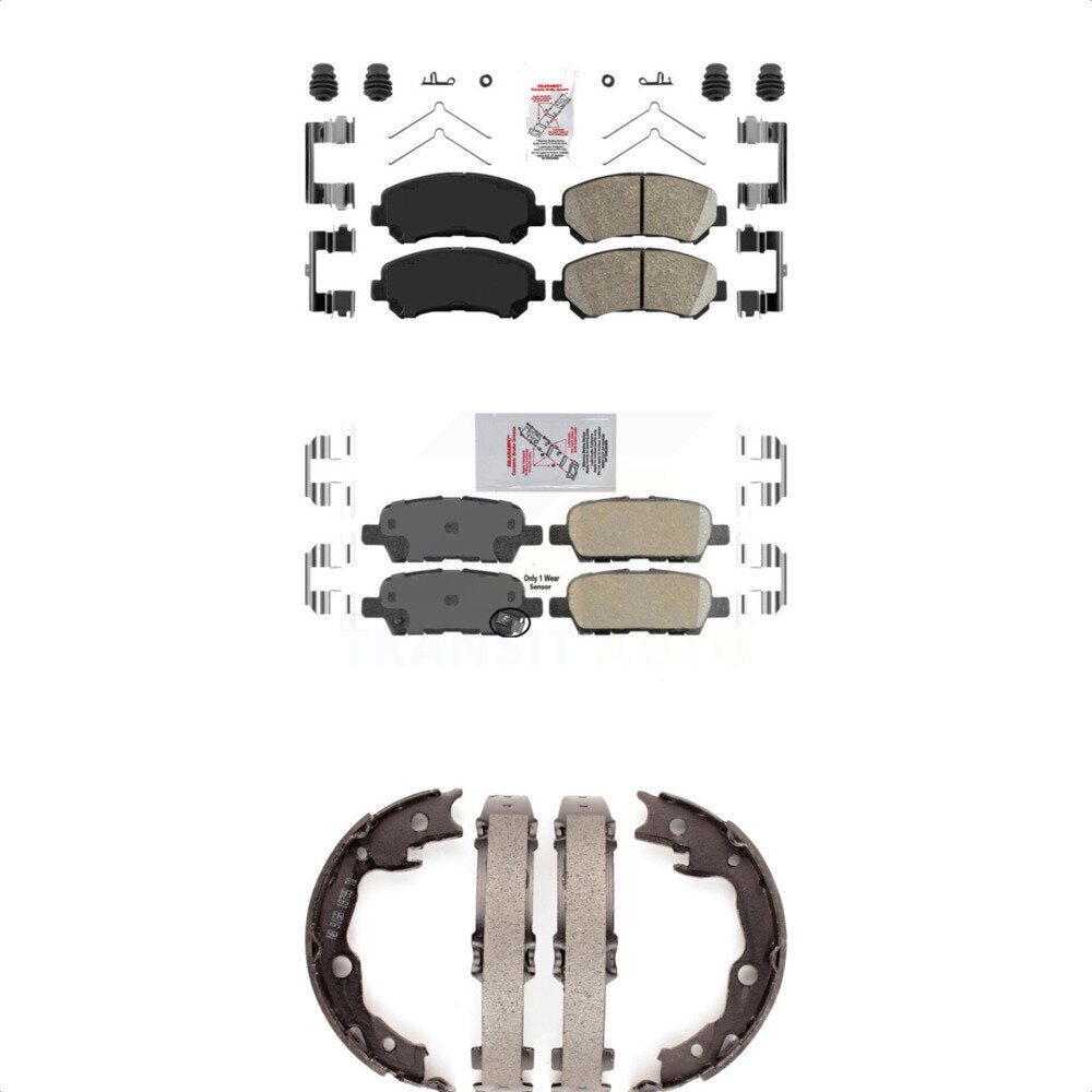Front Rear Ceramic Disc Brake Pads And Parking Shoes Kit For Nissan Rogue Juke KNN-100579