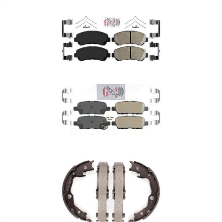 Front Rear Ceramic Disc Brake Pads And Parking Shoes Kit For Nissan Rogue Juke KNN-100580