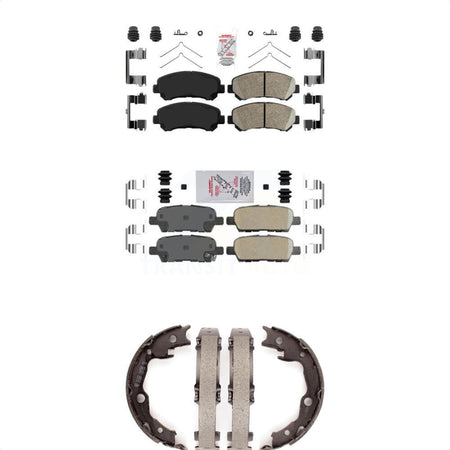 Front Rear Ceramic Disc Brake Pads And Parking Shoes Kit For Nissan Rogue Juke KNN-100581