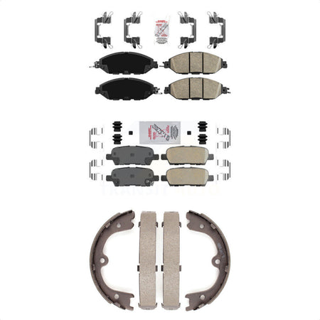 Front Rear Ceramic Disc Brake Pads And Parking Shoes Kit For Nissan Pathfinder KNN-100591